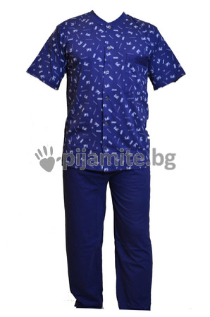 Мъжки пижами Пижами с къс ръкав Мъжка пижама - къс ръкав, дълъг панталон 12201